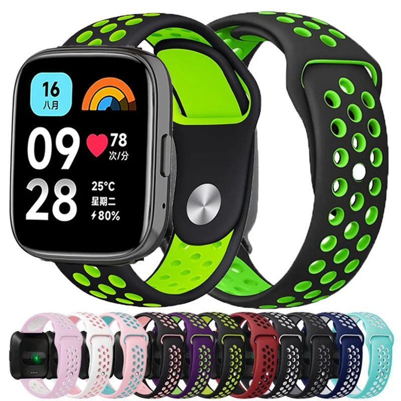 Silicone Watch Band 22Mm - 22MM Ventilate Colorful Silicone Strap For