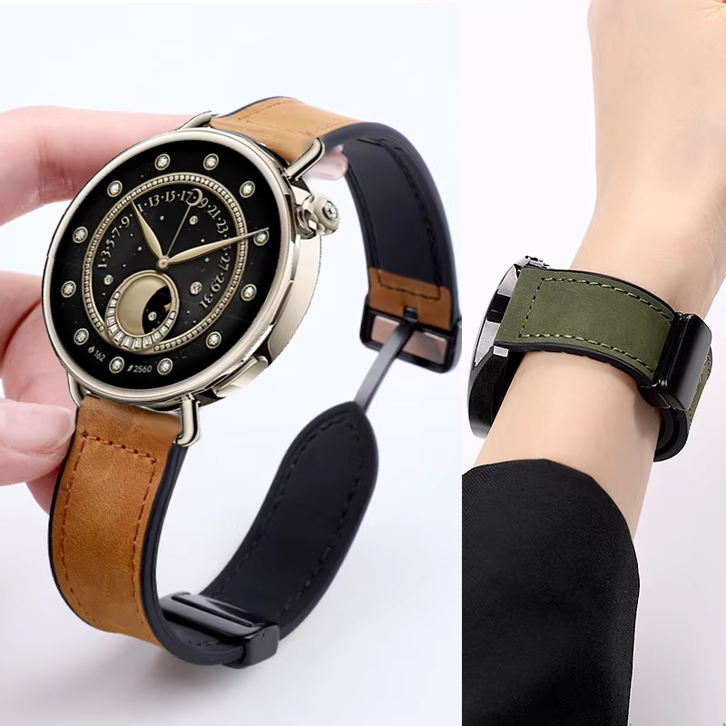 Silicone Watch Band 22Mm - 20 22mm 18mm Leather+Silicone Strap For