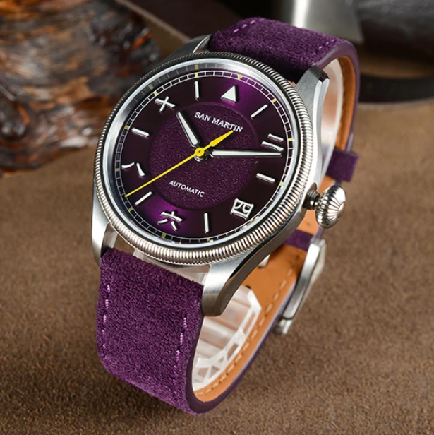 San Martin Men Automatic Watch - مراجعة Leather Strap Quick Release وسعره