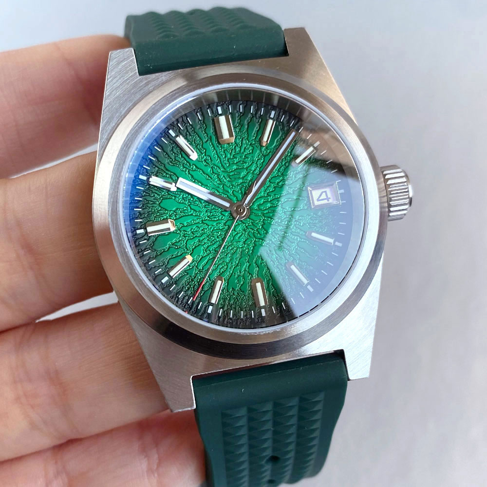 New 38mm Mechanical Watch Men  - مراجعة Rubber Strap Diver وسعره