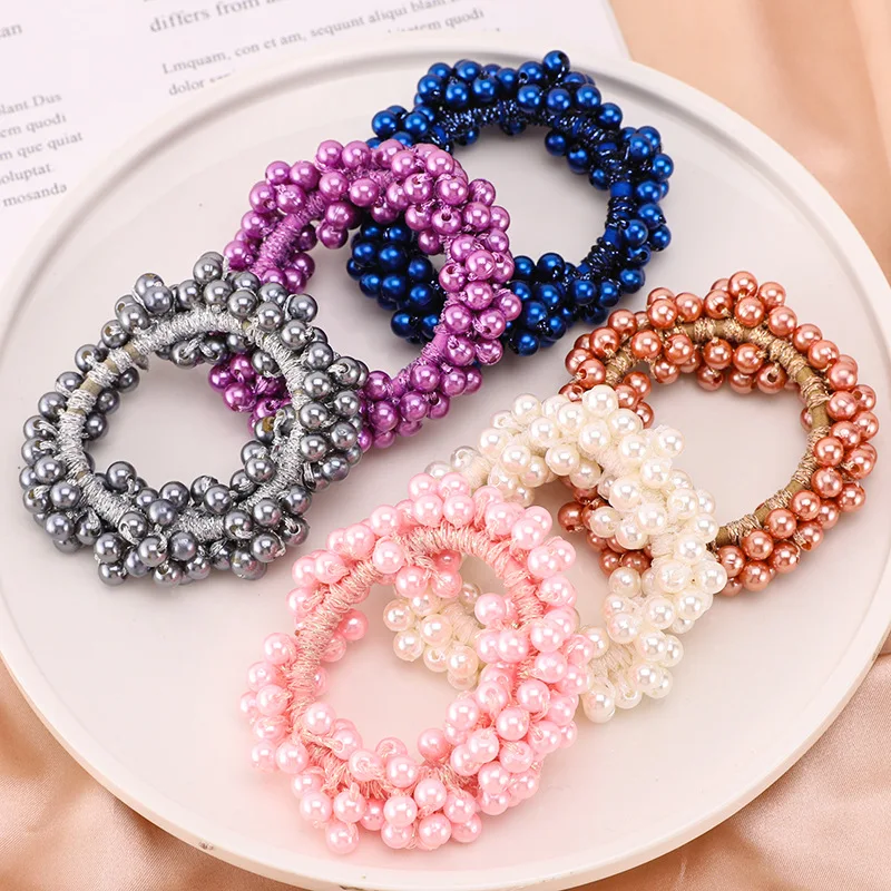 Woman Elegant Pearl Hair Ties  - مراجعة Silicone Band Women وسعره