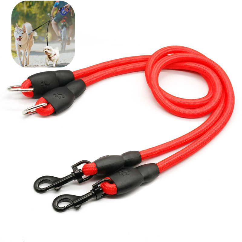 Dog Leash Double Leashes for D - مراجعة Leather Strap Quick Release وسعره