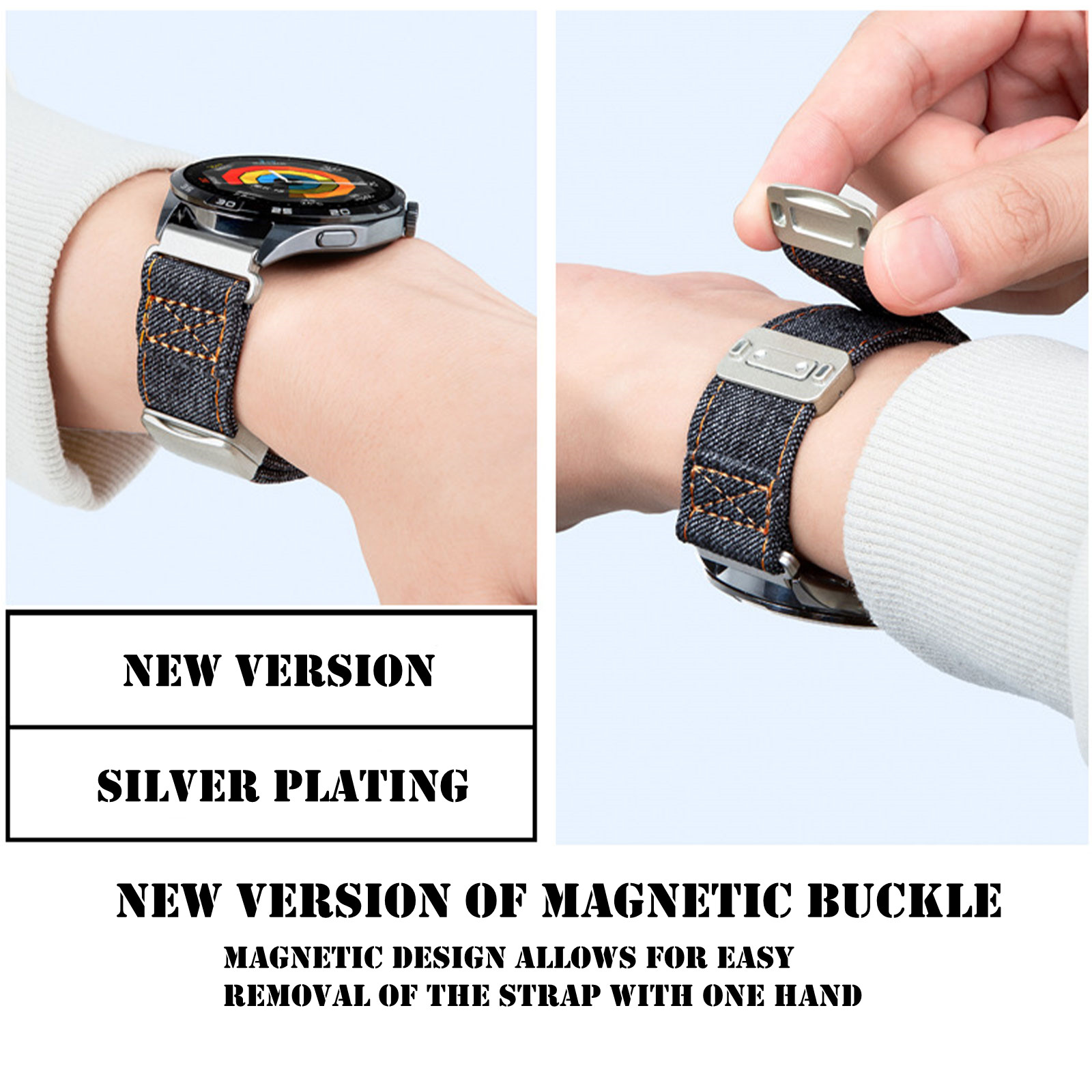 Magnetic Bands for Amazfit Fal - مراجعة Canvas Strap Watch وسعره