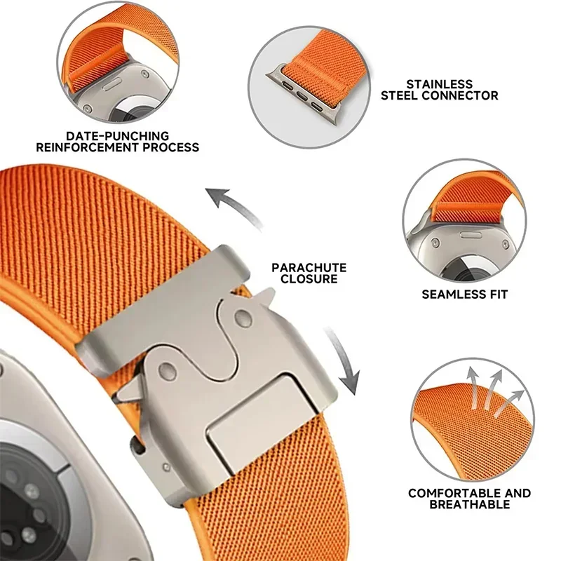 Nylon Strap for Apple Watch ba - مراجعة Parachute Strap Elastic وسعره