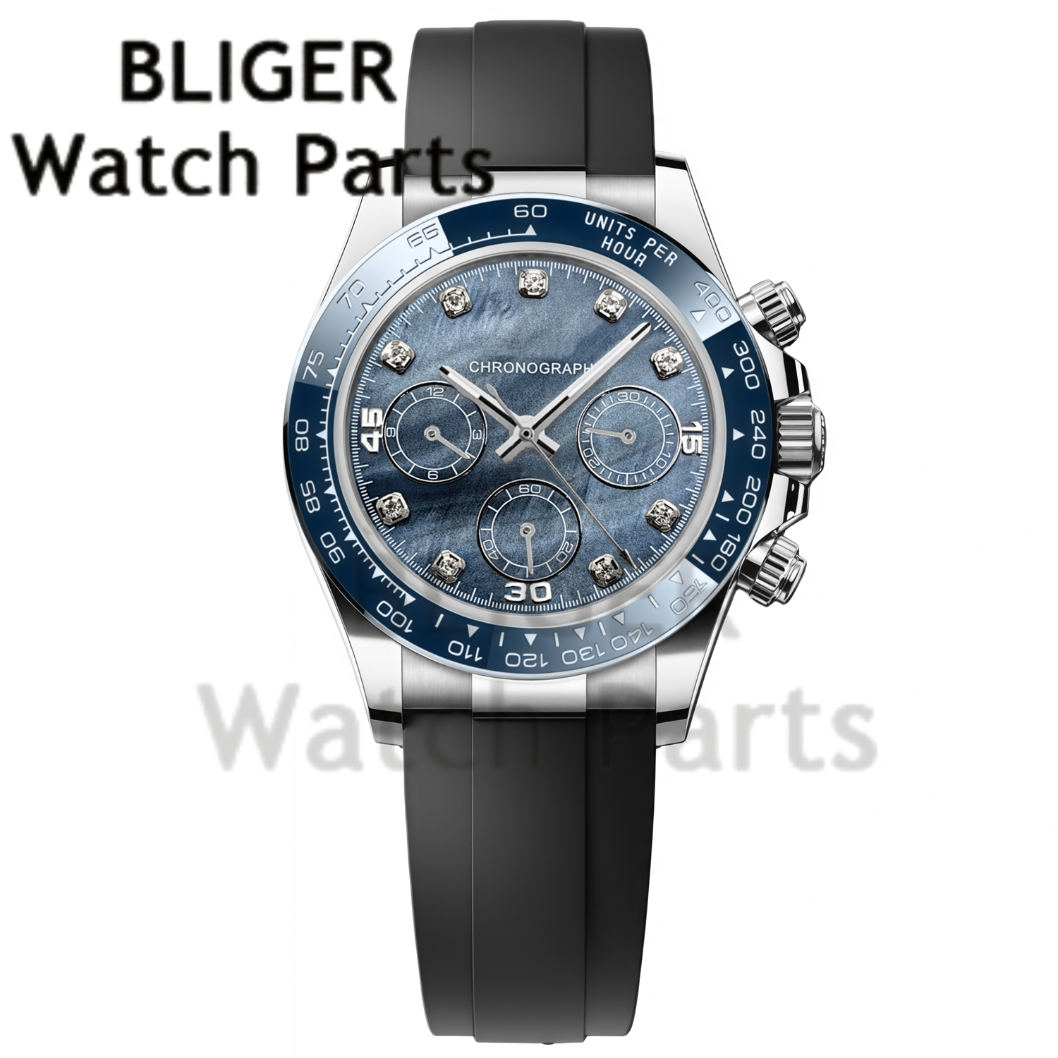 BLIGER 39MM Men's Quartz Chron - مراجعة Rubber Strap Diver وسعره