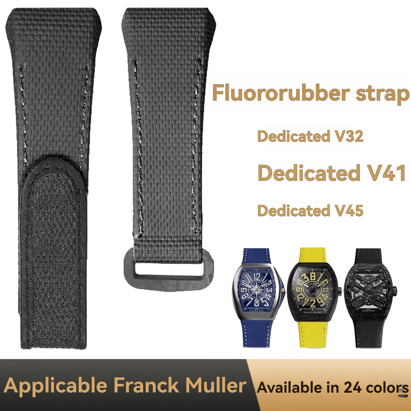 For Franck Muller V45 Fluororu - مراجعة Leather Strap Quick Release وسعره