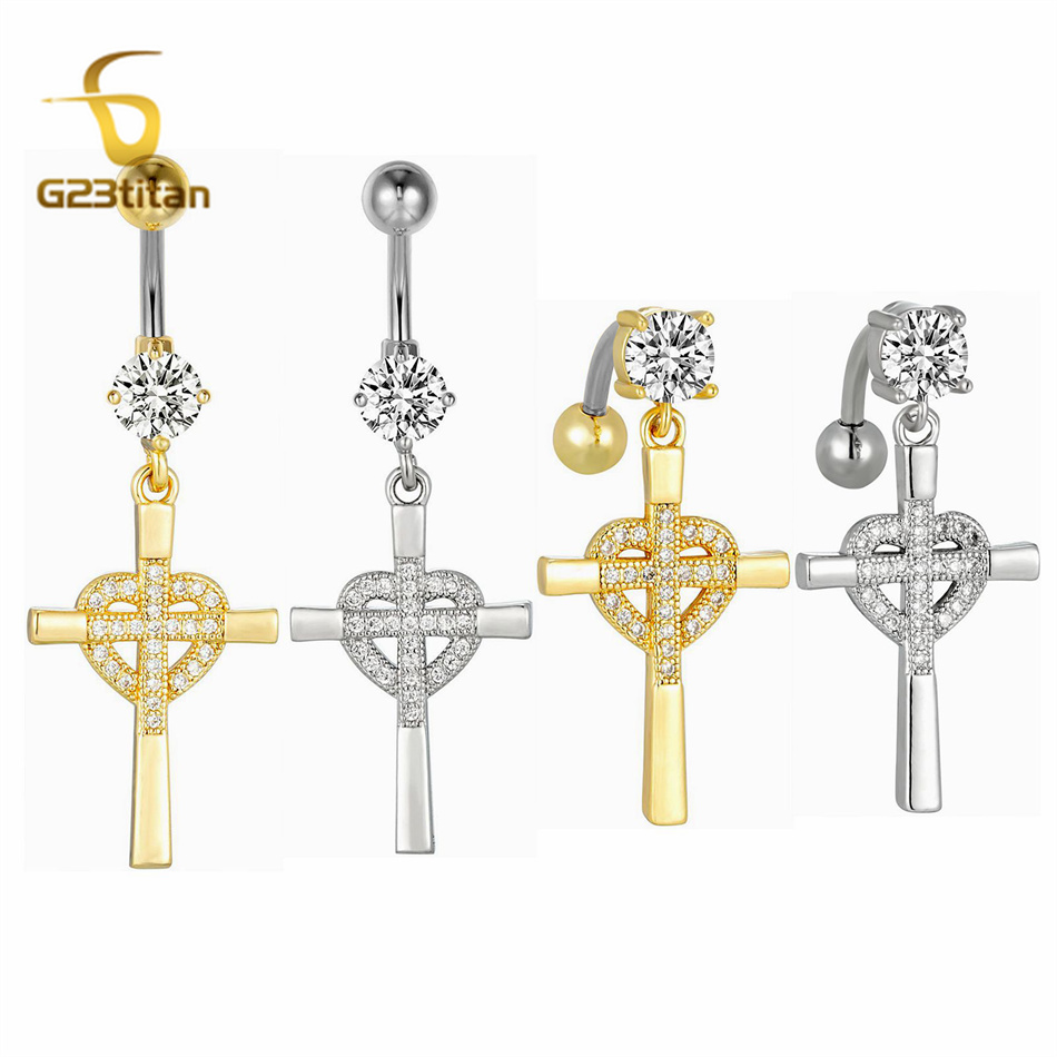 CZ Heart Cross Zircon Dangled  - مراجعة Curved Spring Bar وسعره