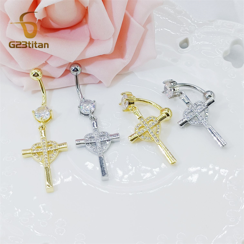 CZ Heart Cross Zircon Dangled  - مراجعة Curved Spring Bar وسعره