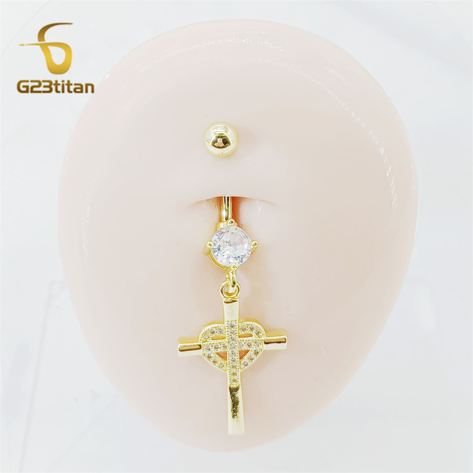 CZ Heart Cross Zircon Dangled  - مراجعة Curved Spring Bar وسعره