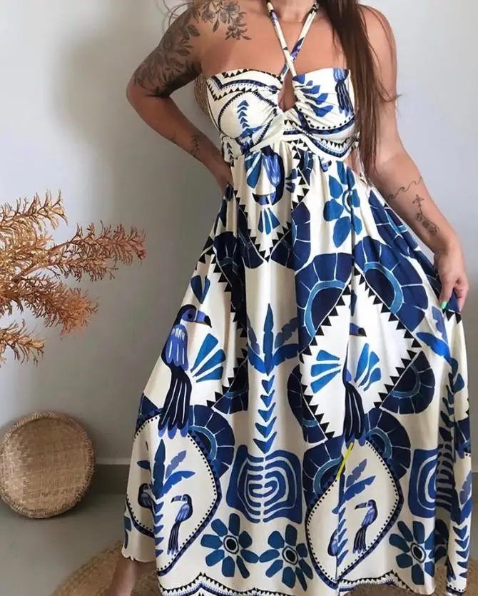 Summer Dress Woman  Vintage Tr - مراجعة Tropic Strap Vintage وسعره
