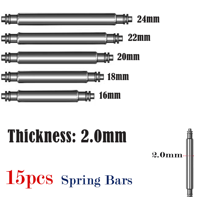 15pcs Watch Band Pin 2.0mm Dia - مراجعة Spring Bar Tool Set وسعره