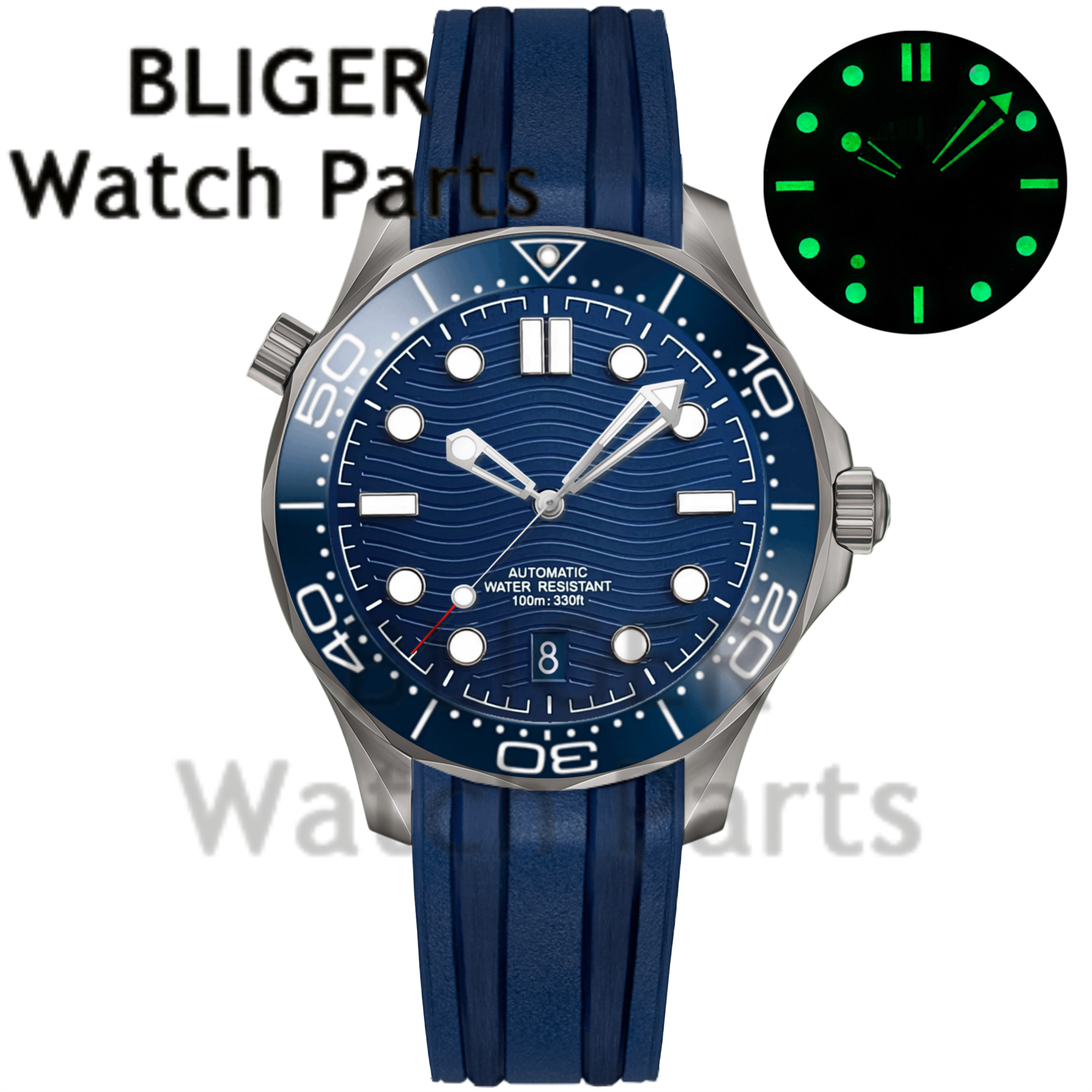 Customizable DIY 41mm Titanium - مراجعة Stainless Bracelet Diver وسعره