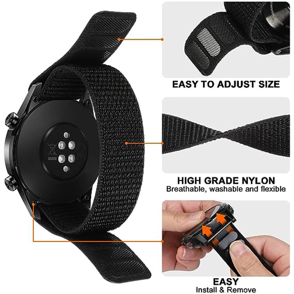 26/22mm Hook Loop Nylon Watch  - مراجعة Sport Loop Velcro وسعره