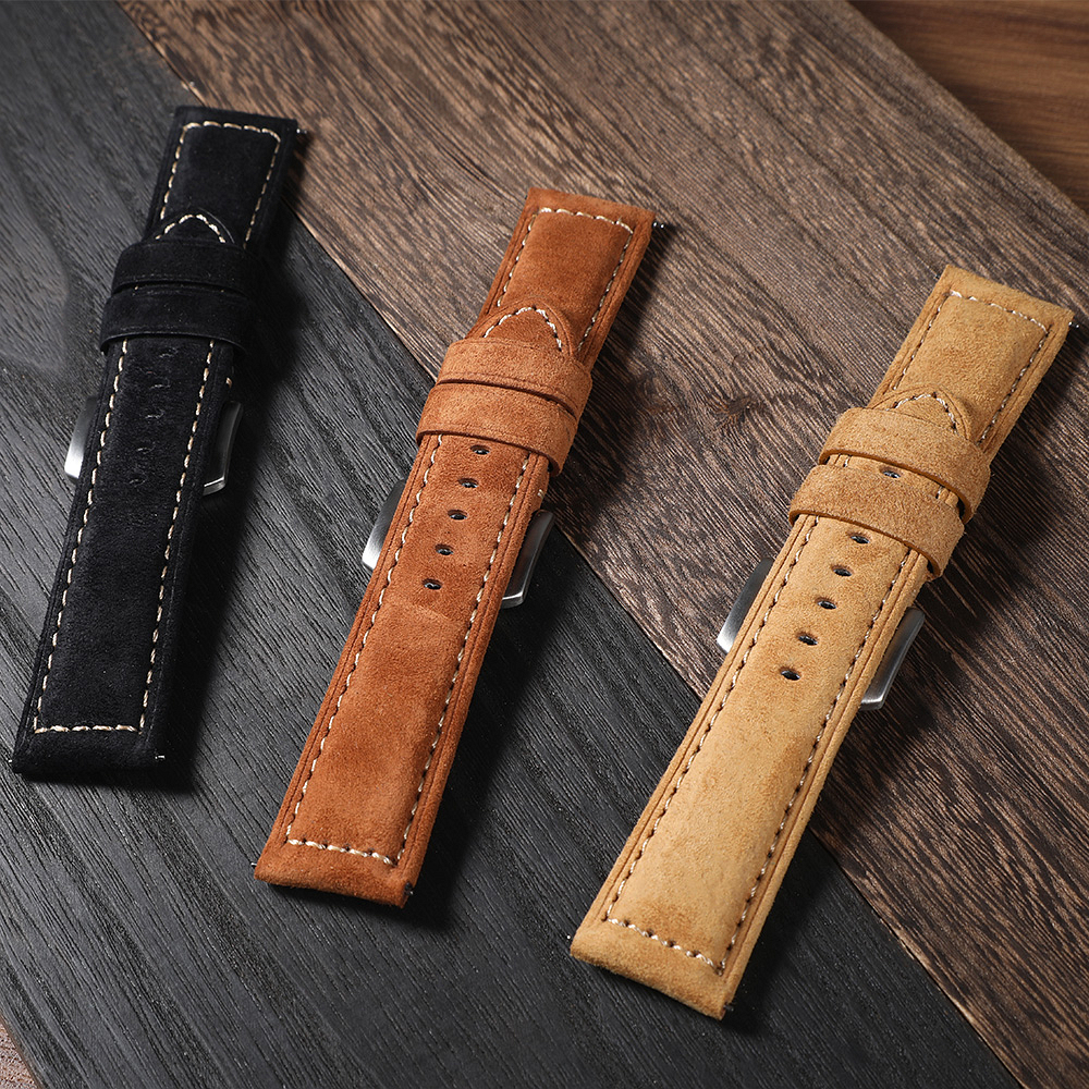 Genuine Suede Watch Strap 22mm - مراجعة Suede Strap Watch وسعره