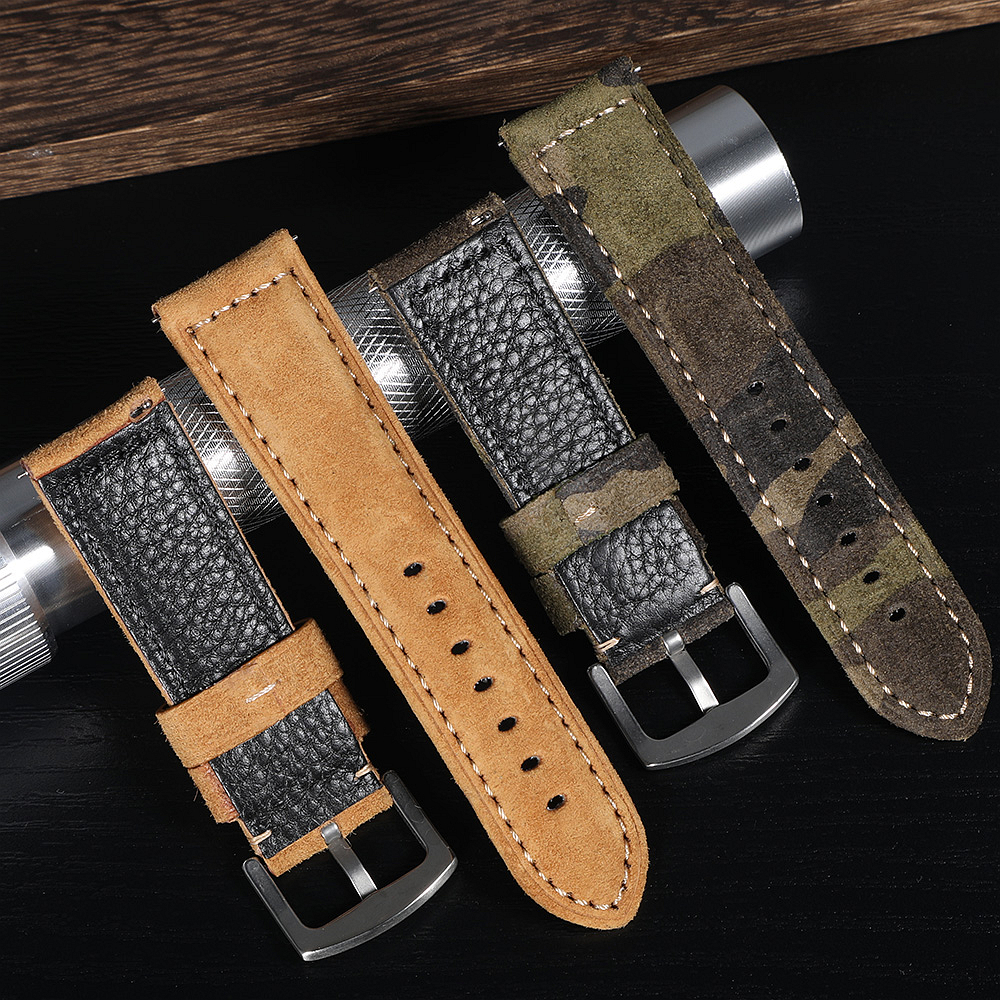 Genuine Suede Watch Strap 22mm - مراجعة Suede Strap Watch وسعره