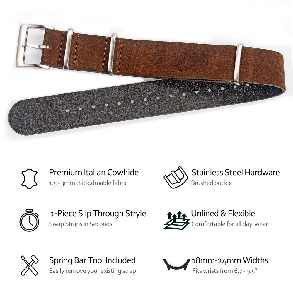 HEMSUT Genuine Leather Watch B - مراجعة Tropic Strap Vintage وسعره