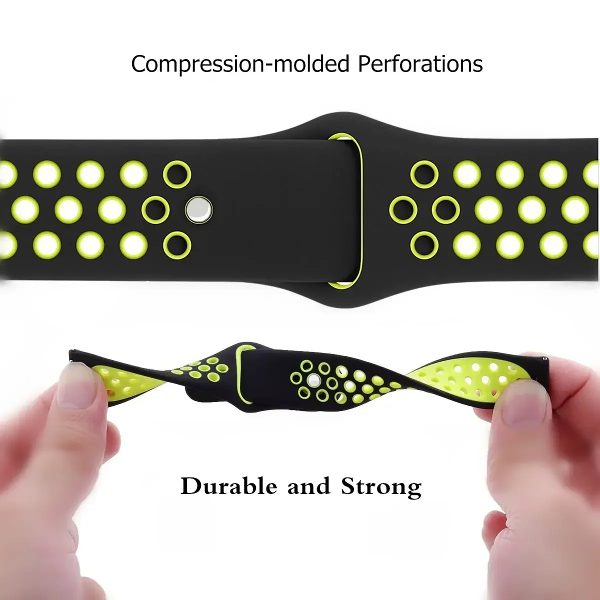22MM Ventilate Colorful Silico - مراجعة Silicone Watch Band 22Mm وسعره
