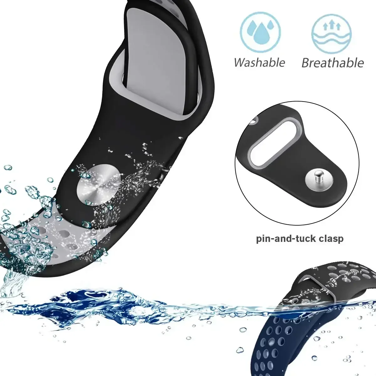 22MM Ventilate Colorful Silico - مراجعة Silicone Watch Band 22Mm وسعره