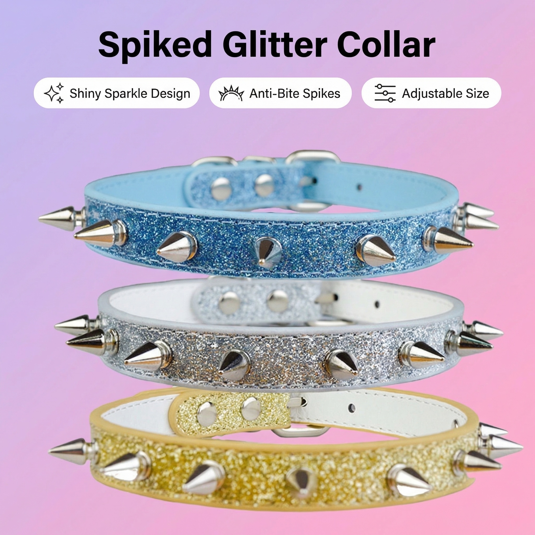 Punk Style Rivet Pet Collar Le - مراجعة Leather Strap Quick Release وسعره