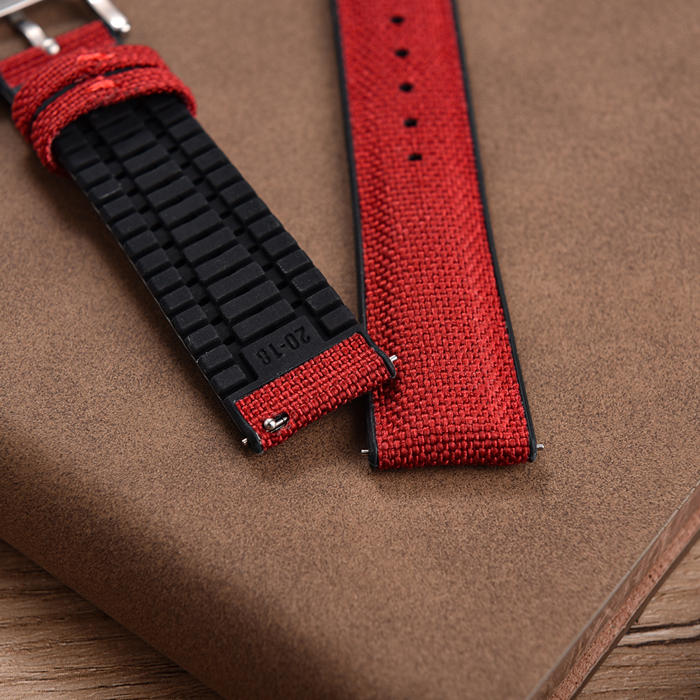 New Design Sailcloth Rubber St - مراجعة Canvas Strap Watch وسعره