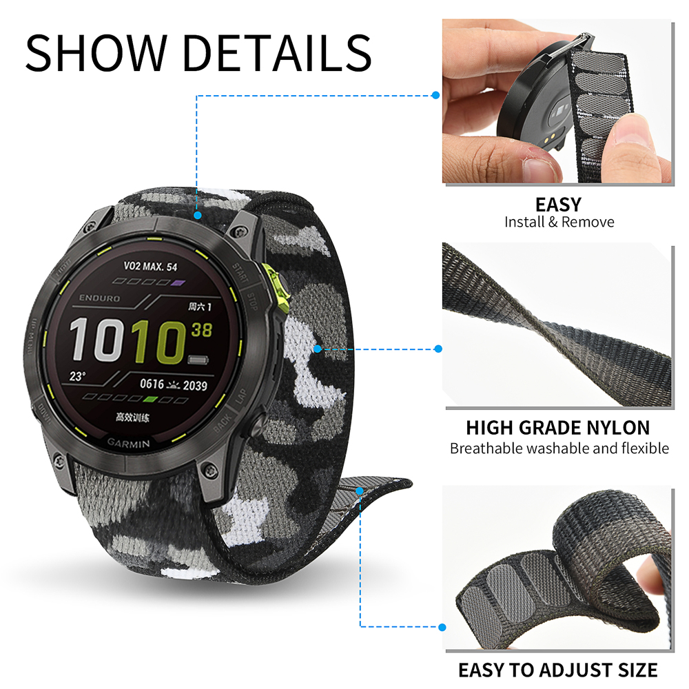 22mm 26mm Nylon QuickFit Strap - مراجعة Sport Loop Velcro وسعره