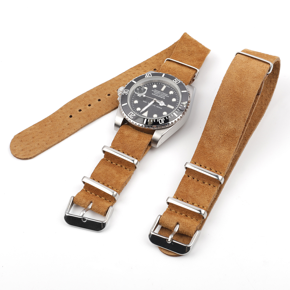 Soft Retro Suede Genuine Leath - مراجعة Nato Strap Nylon وسعره