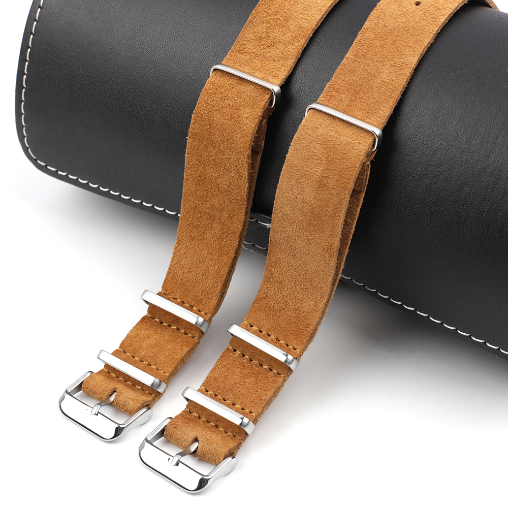 Soft Retro Suede Genuine Leath - مراجعة Nato Strap Nylon وسعره