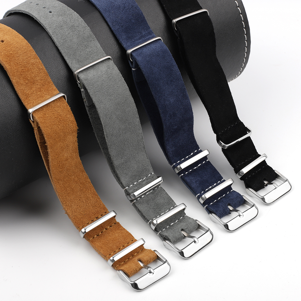 Soft Retro Suede Genuine Leath - مراجعة Nato Strap Nylon وسعره