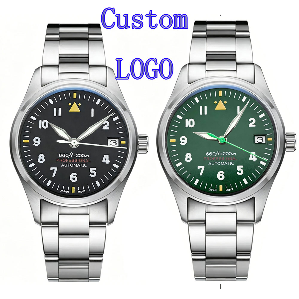 Custom LOGO 36mm 39mm Pilot Wa - مراجعة Stainless Bracelet Diver وسعره