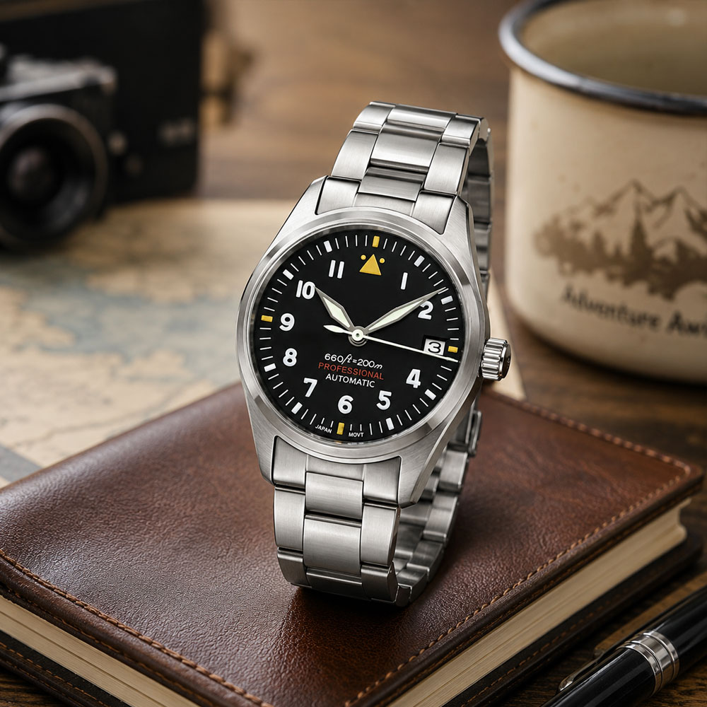 Custom LOGO 36mm 39mm Pilot Wa - مراجعة Stainless Bracelet Diver وسعره