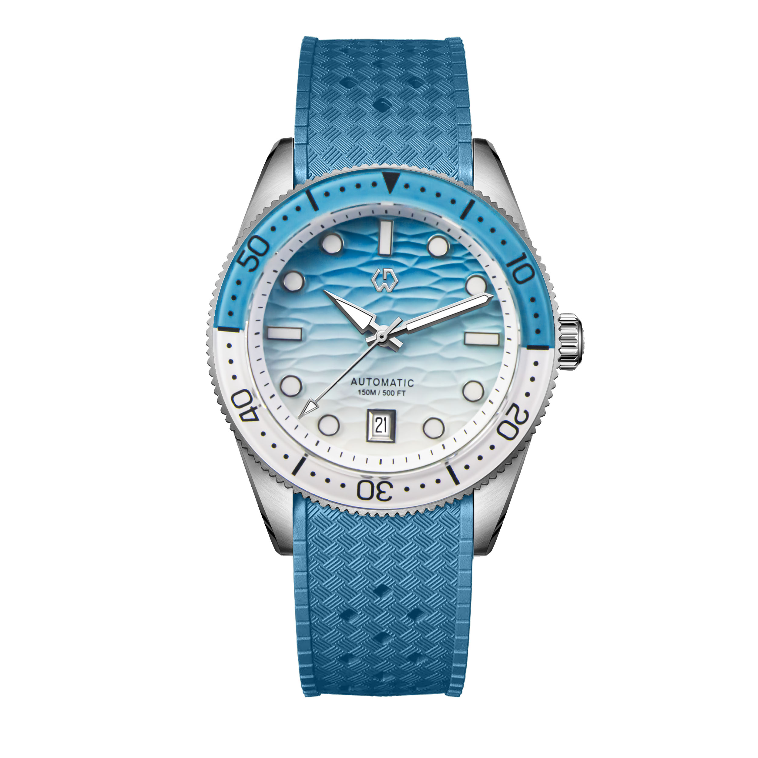40mm Diver Watch Texture Men's - مراجعة Rubber Strap Diver وسعره