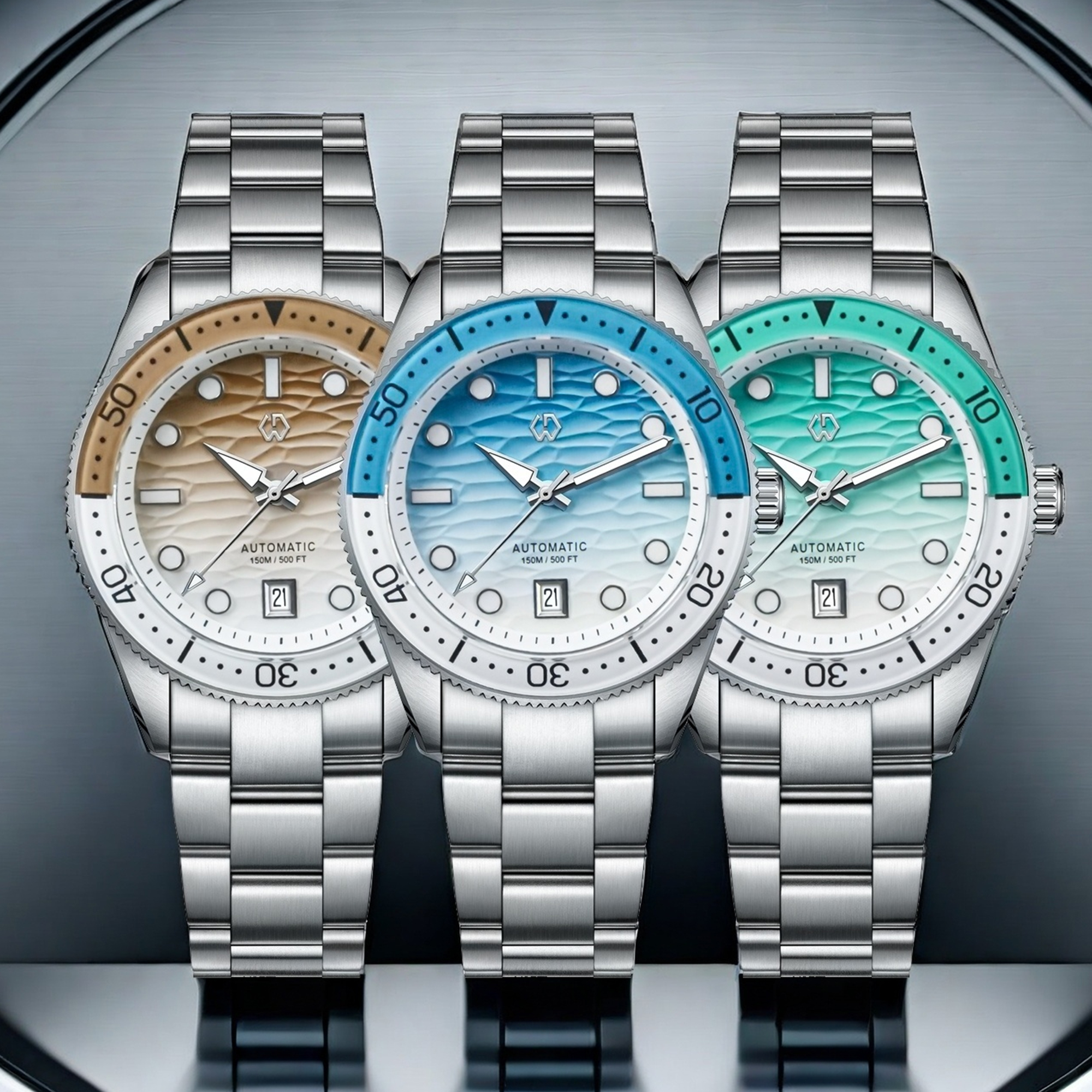 40mm Diver Watch Texture Men's - مراجعة Rubber Strap Diver وسعره
