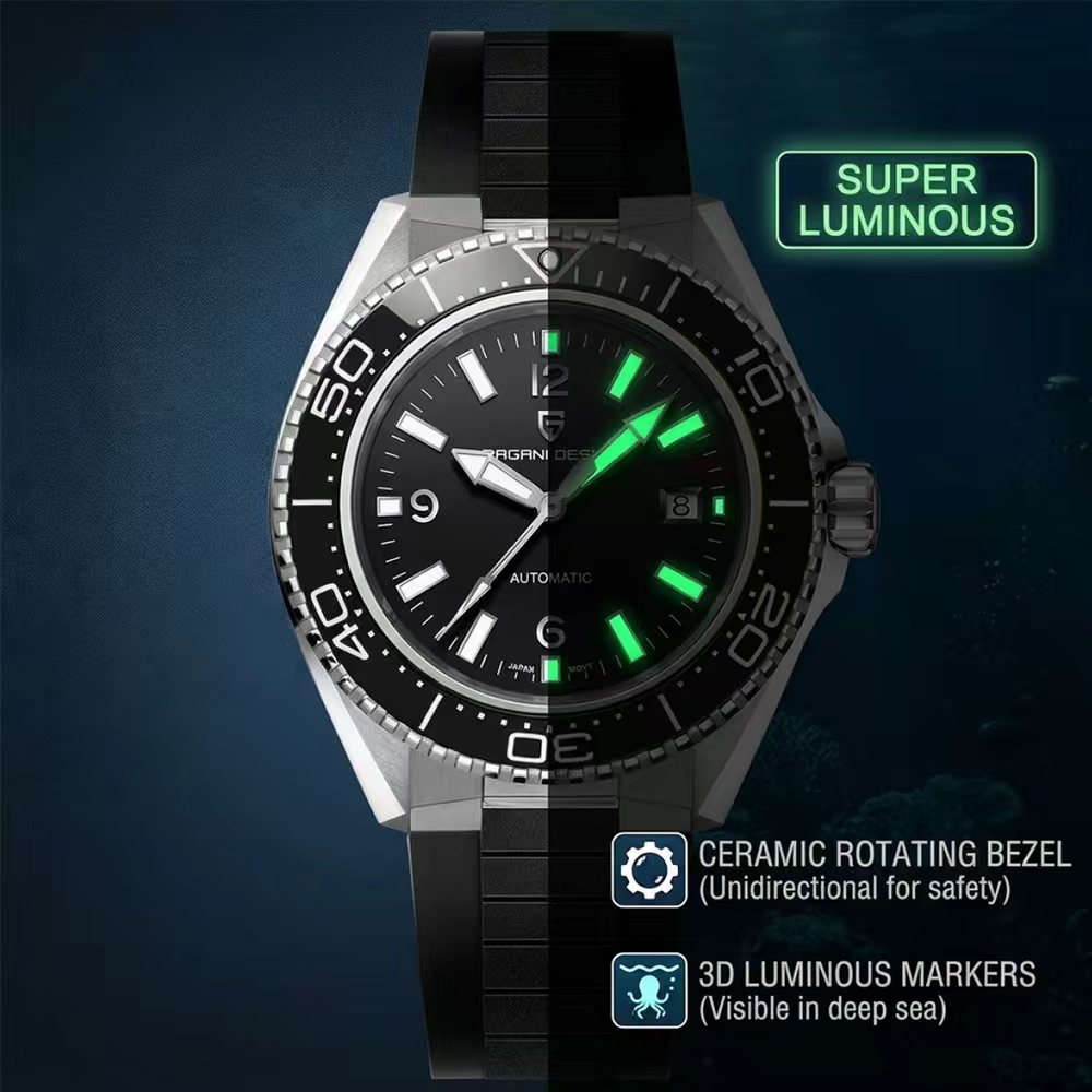 Pagani Design Luxury Men's Aut - مراجعة Rubber Strap Diver وسعره