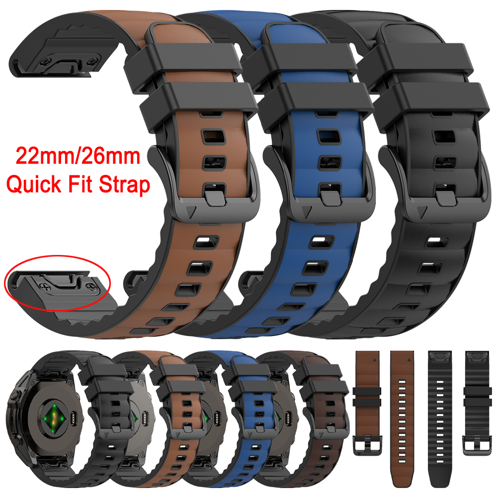 Quick Fit 22mm 26mm Leather+Si - مراجعة Leather Strap Quick Release وسعره