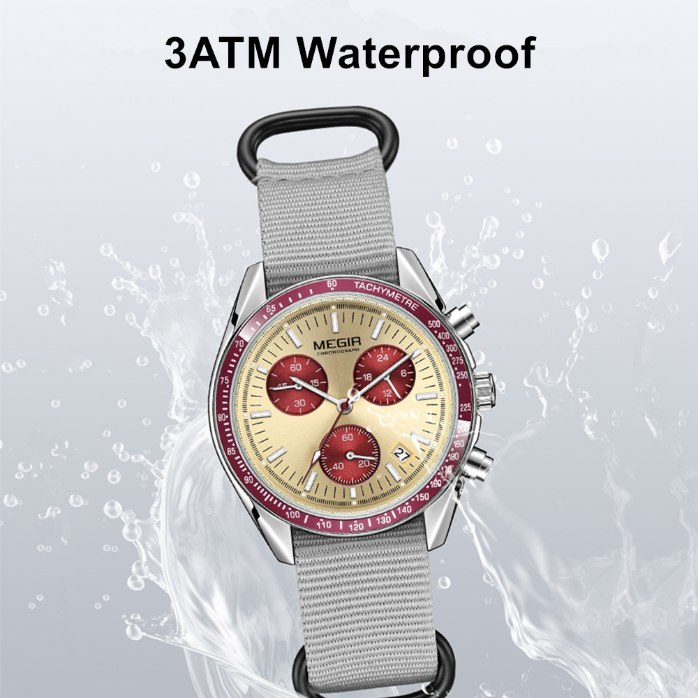 MEGIR Chronograph Canvas Strap - مراجعة Canvas Strap Watch وسعره