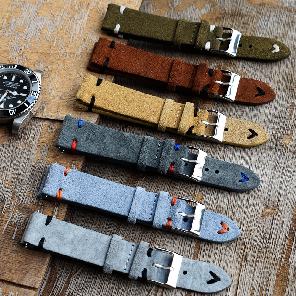 High Quality Vintage Suede Lea - مراجعة Suede Strap Watch وسعره