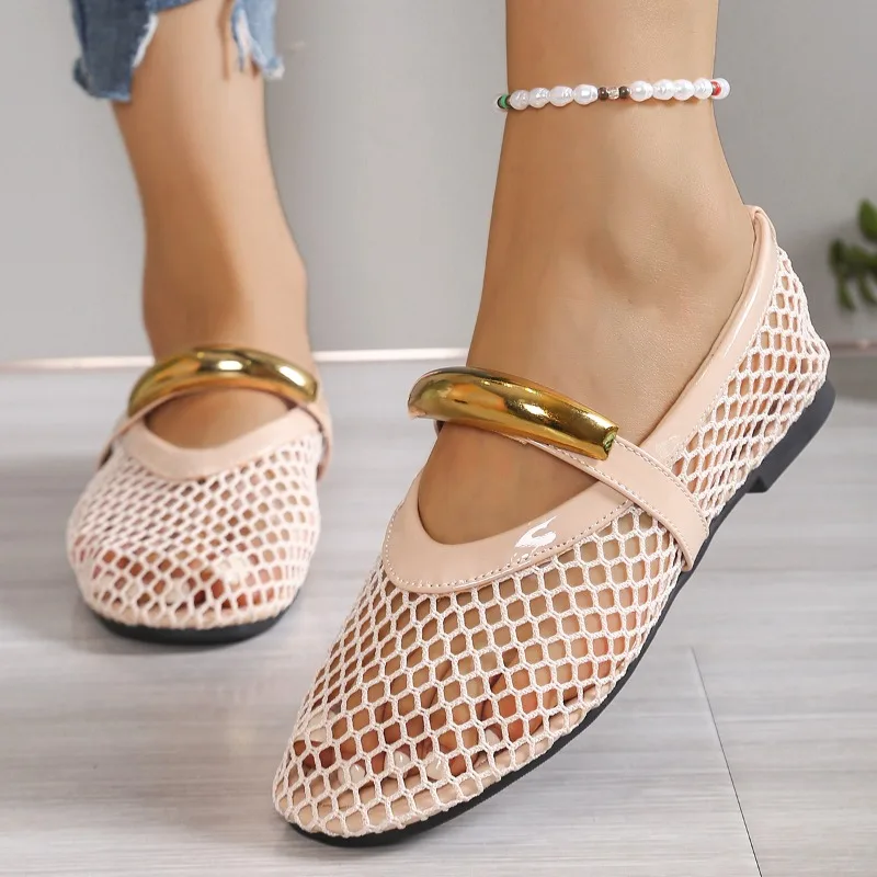 Women's Breathable Summer Roun - مراجعة Mesh Strap Metal وسعره