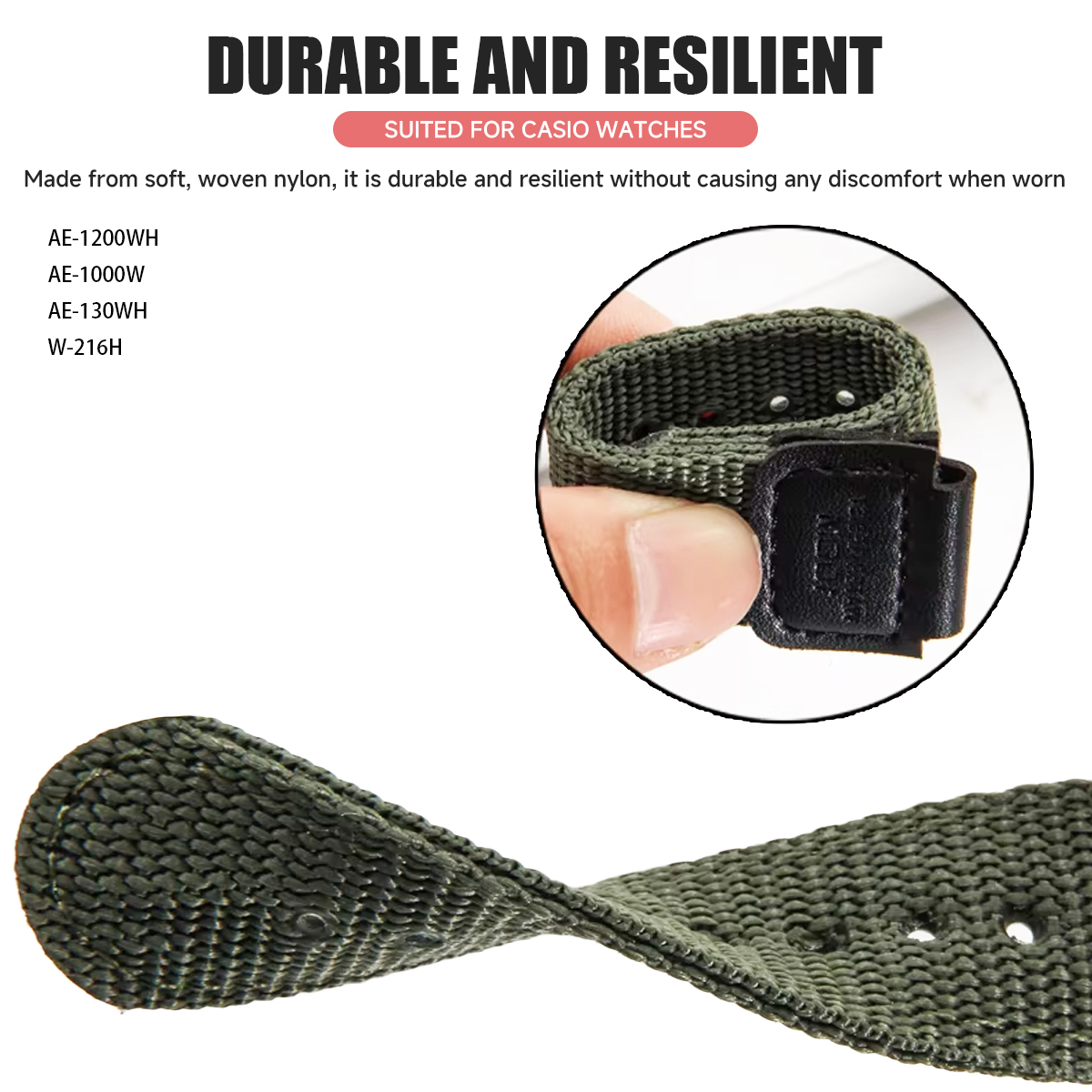 18mm Nylon Strap for Casio AE1 - مراجعة Canvas Strap Watch وسعره