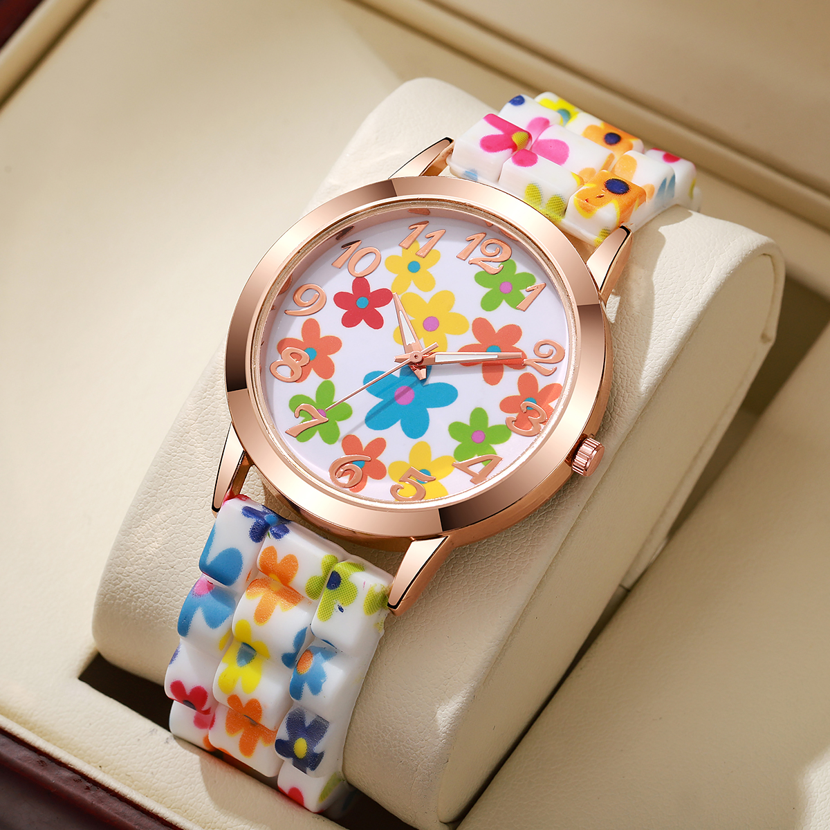 Fashion Flowers Printed Women  - مراجعة Silicone Band Women وسعره