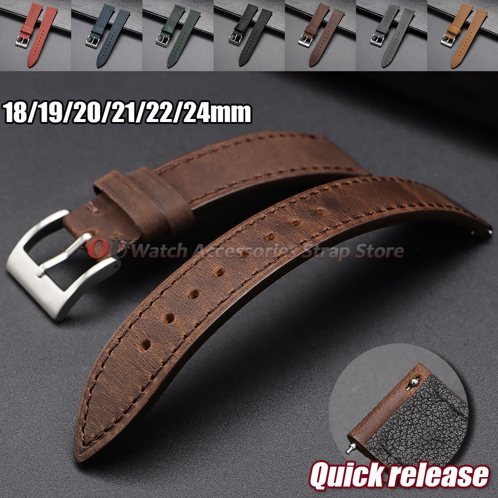 18mm 19mm 20mm 21mm 22mm 24mm  - مراجعة Leather Strap Quick Release وسعره