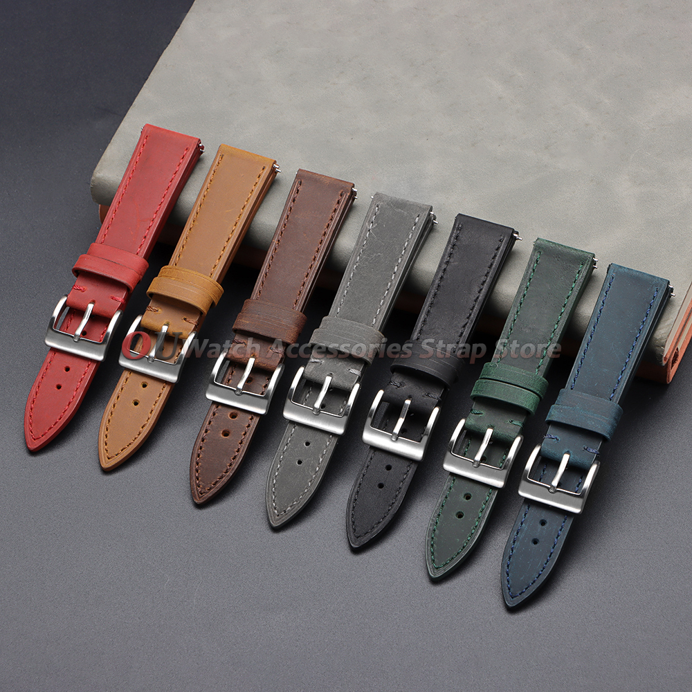 18mm 19mm 20mm 21mm 22mm 24mm  - مراجعة Leather Strap Quick Release وسعره