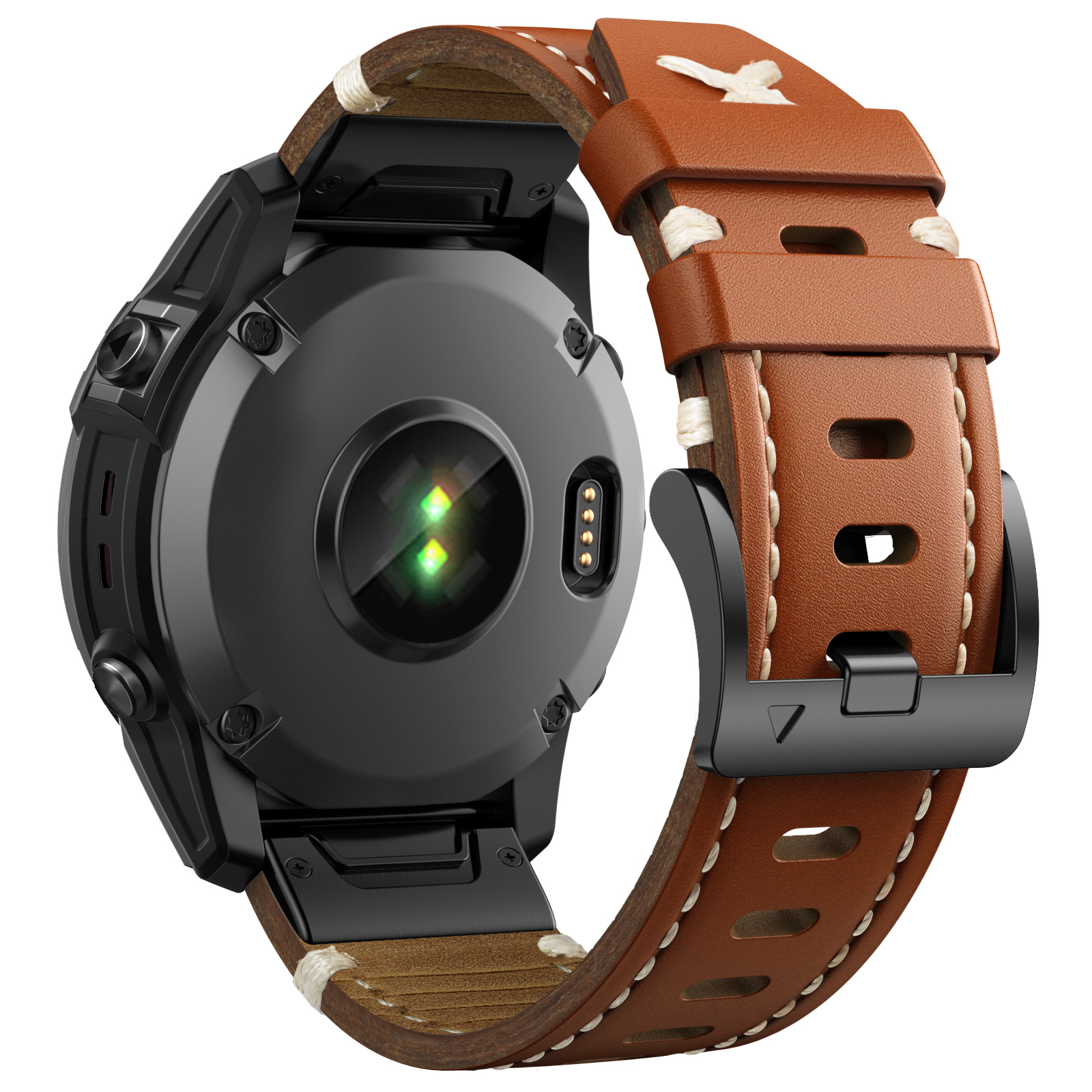 22 26mm Genuine Leather Strap  - مراجعة Leather Strap Quick Release وسعره
