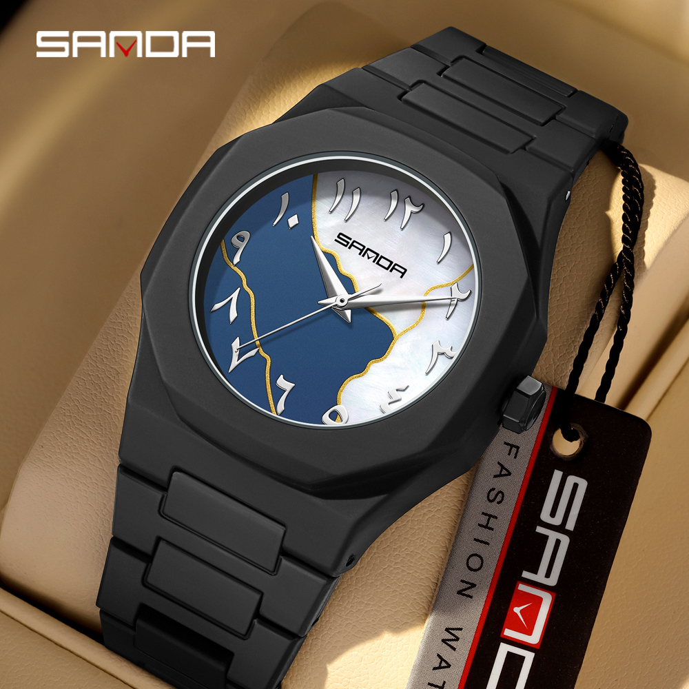 2025 SANDA Fashion Men's and W - مراجعة Rubber Strap Diver وسعره