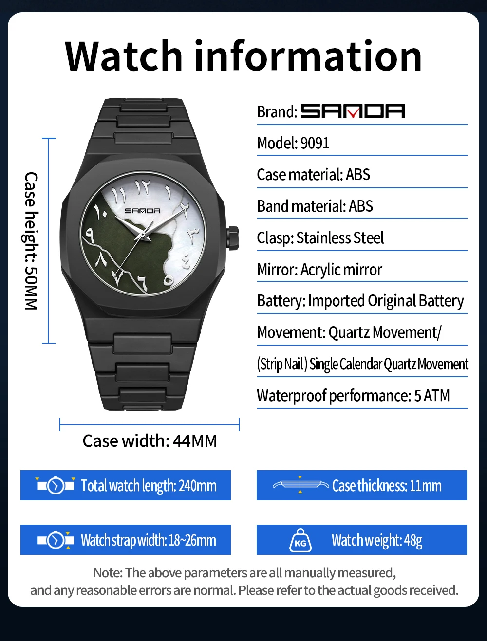 2025 SANDA Fashion Men's and W - مراجعة Rubber Strap Diver وسعره