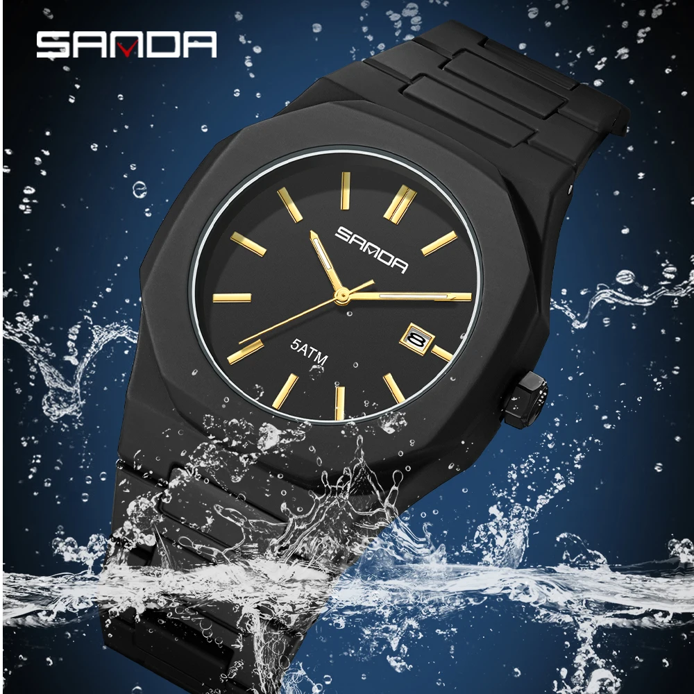 2025 SANDA Fashion Men's and W - مراجعة Rubber Strap Diver وسعره