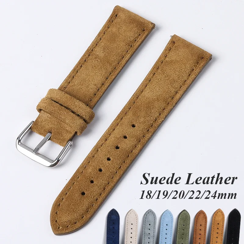 Suede Genuine Leather Watchban - مراجعة Suede Strap Watch وسعره