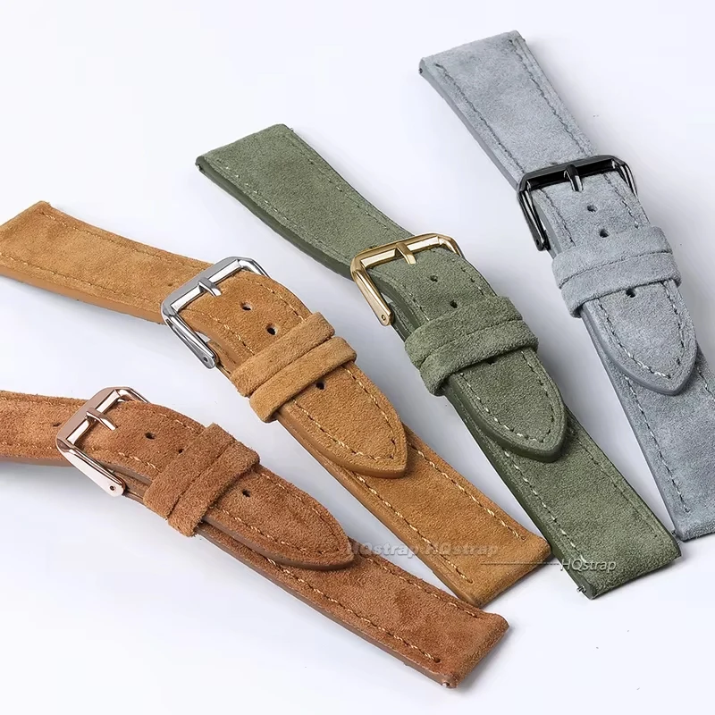 Suede Genuine Leather Watchban - مراجعة Suede Strap Watch وسعره