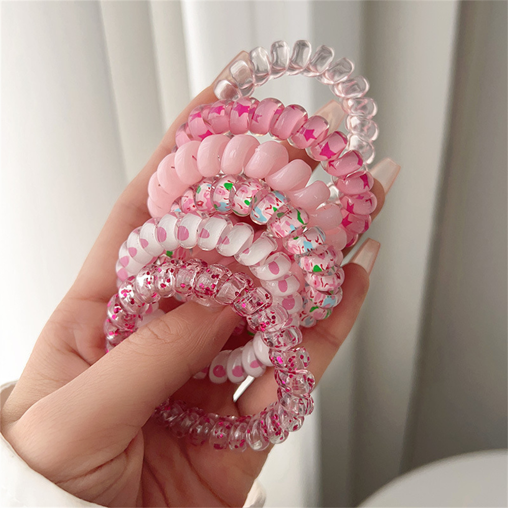 6pcs Sweet Cute Colorful Spira - مراجعة Silicone Band Women وسعره