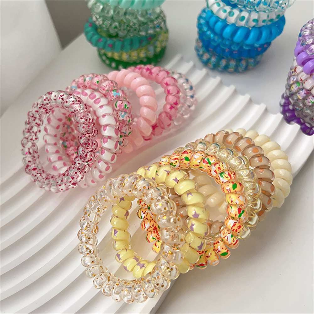 6pcs Sweet Cute Colorful Spira - مراجعة Silicone Band Women وسعره