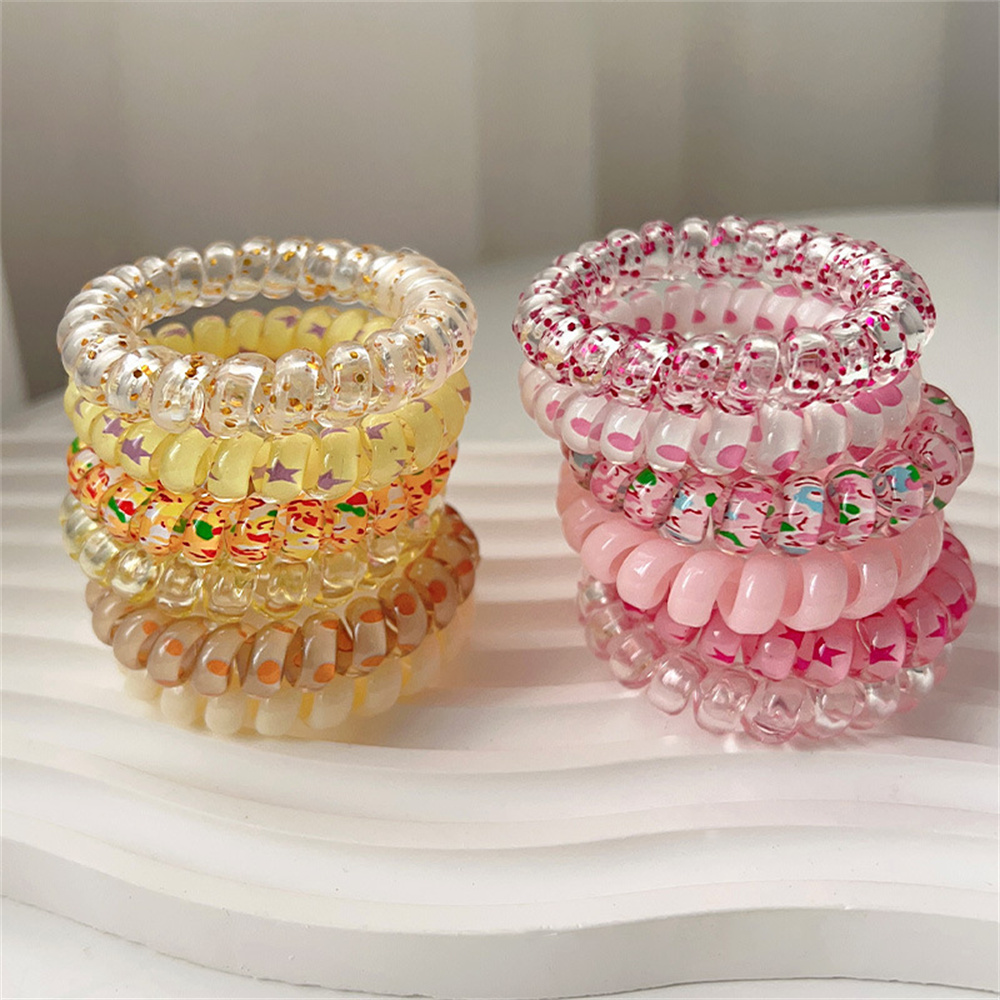 6pcs Sweet Cute Colorful Spira - مراجعة Silicone Band Women وسعره